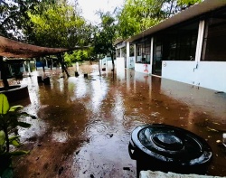 High waters on the grounds of the shelter