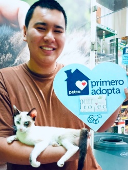 Ivana and her new dad, holding her. 